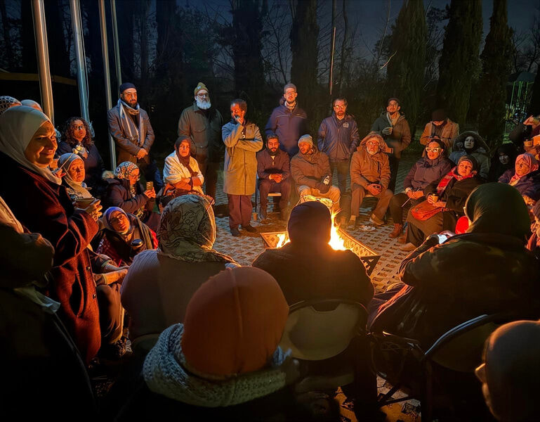 Leadership Retreat bonfire gathering