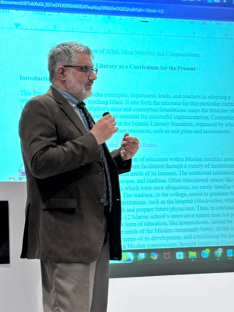 Retreat participants in conversation