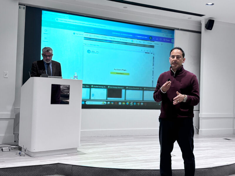 Leadership presentation at retreat