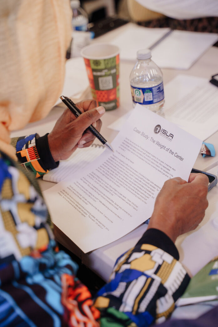 Participant reading at retreat