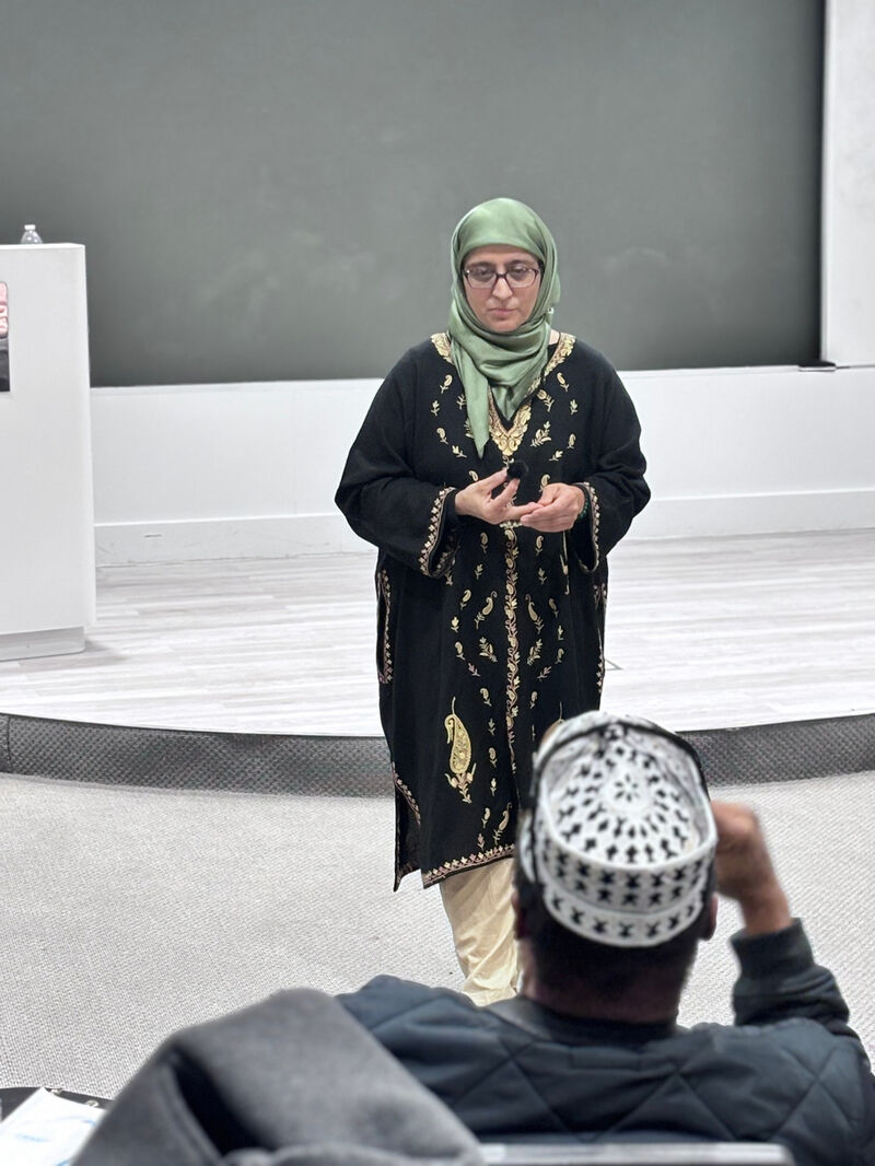 Speaker presenting at retreat